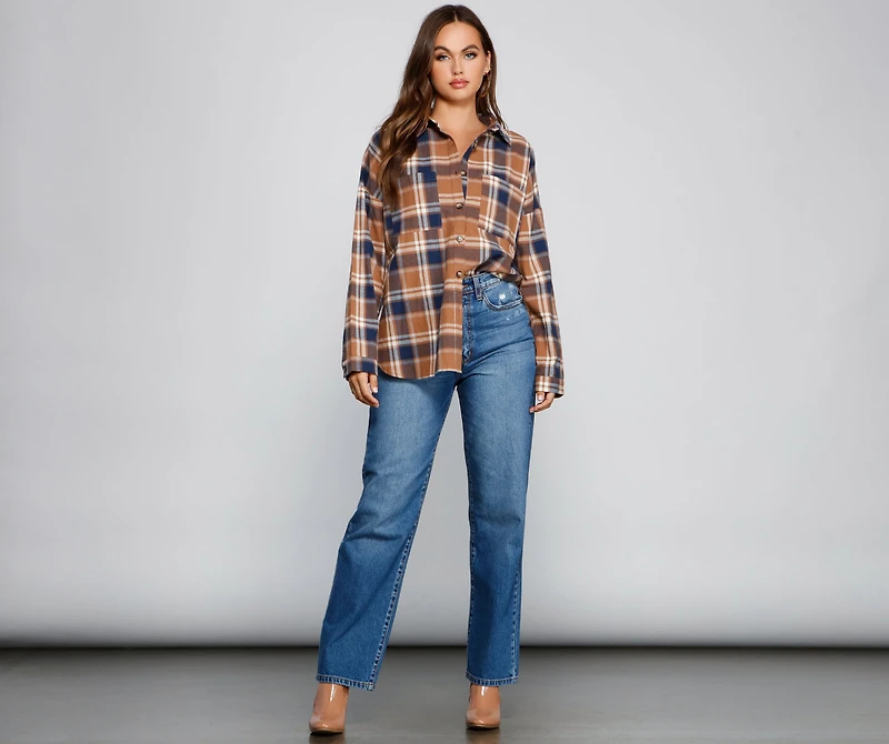 Button Up Fab Flannel Top