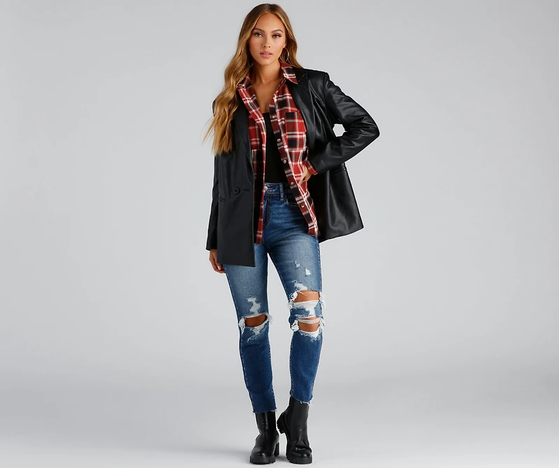 Button Up Fab Flannel Top