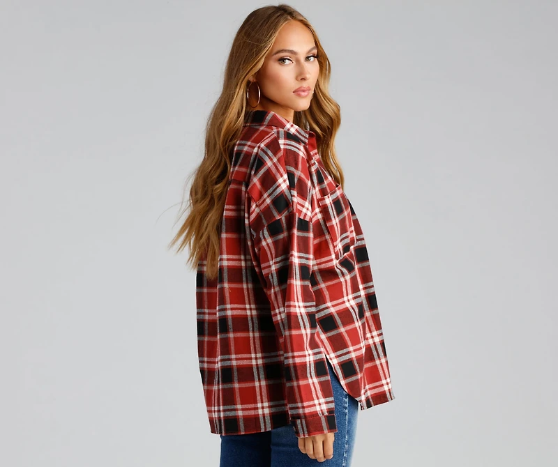 Button Up Fab Flannel Top