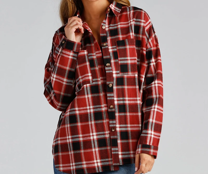 Button Up Fab Flannel Top