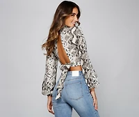 Second Look Open Back Snake Top