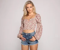 Loved Florals Puff Sleeve Crop Top