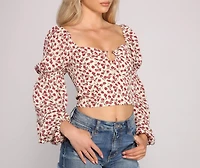Loved Florals Puff Sleeve Crop Top