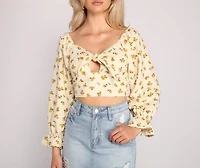 Sealed Florals Bow Crop Top
