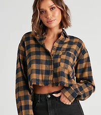 Plaid Mood Button Up Flannel Top