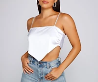 Add Some Sparkle Satin Scarf Top