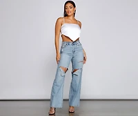 Add Some Sparkle Satin Scarf Top