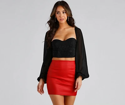 Reign The Night Heatstone Chiffon Top