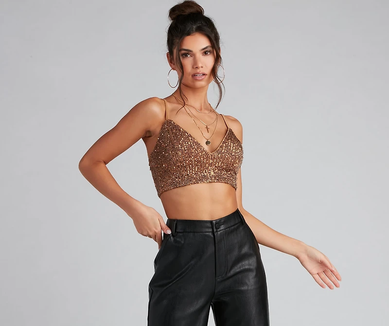Glitzy Moment Sequin Knit Top