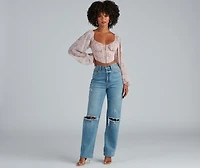 Full Bloom Floral Crepe Bustier