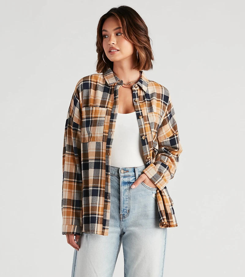 Button Up Fab Flannel Top