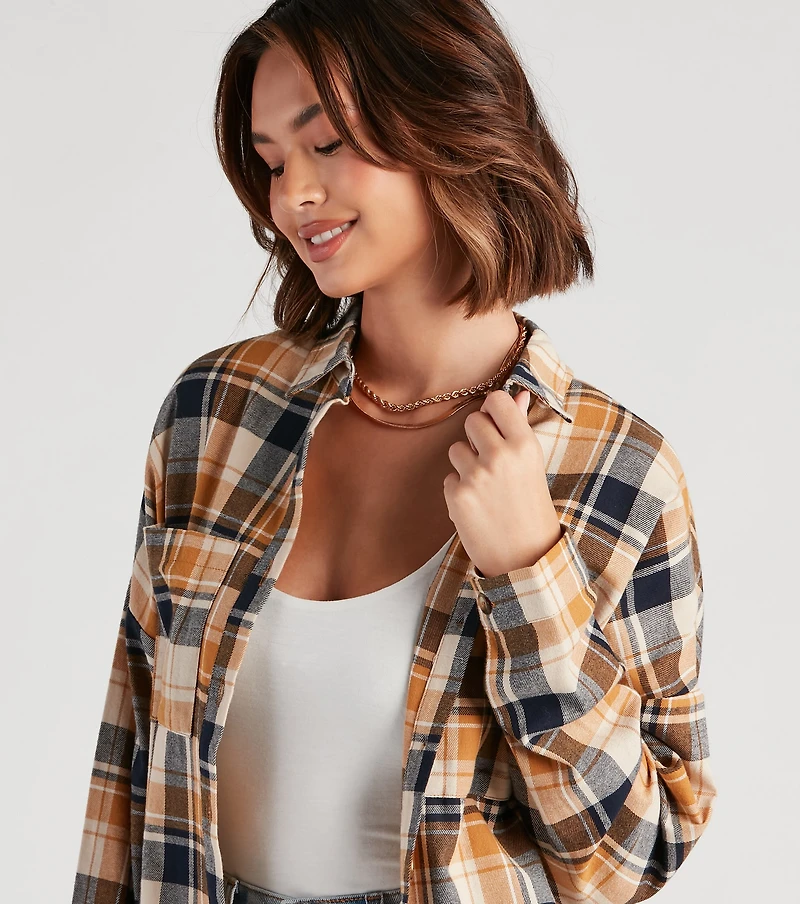 Button Up Fab Flannel Top