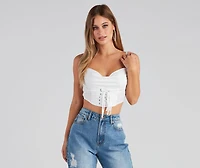 New Beau Lace-Up Crop Top