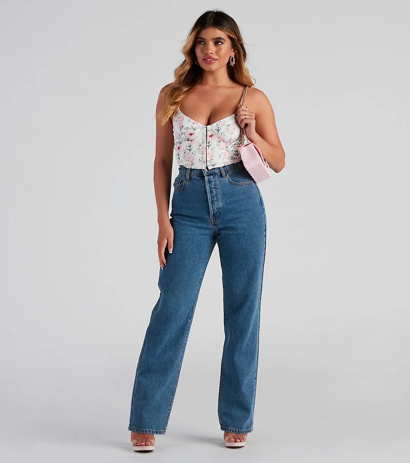 Cue Floral Sweetheart Bustier