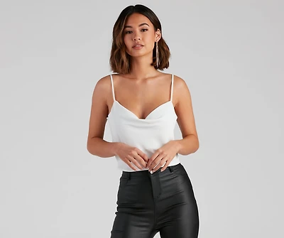 Class Act Cowl Neck Cami Top