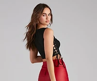 Another Drink Lace-Up Ponte Bustier