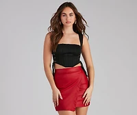 Another Drink Lace-Up Ponte Bustier
