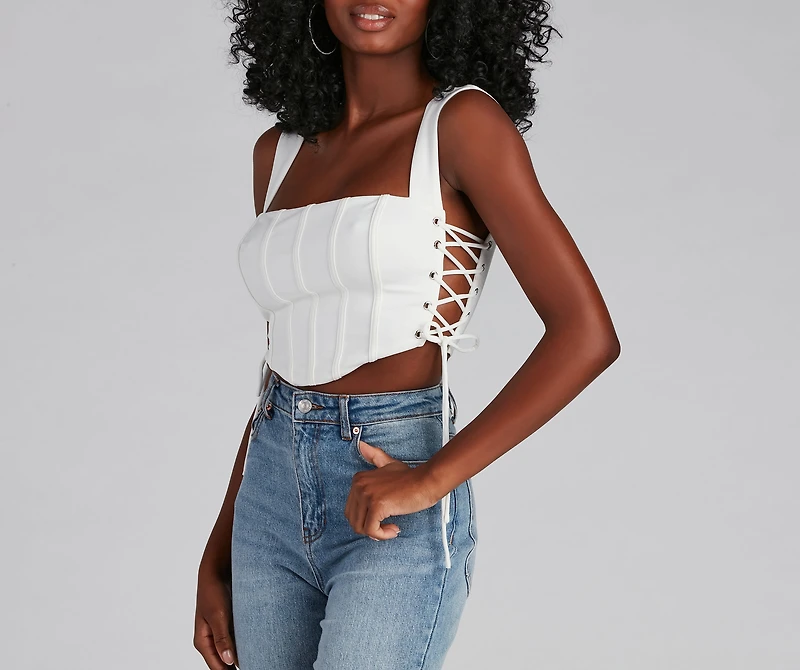 Another Drink Lace-Up Ponte Bustier