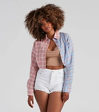 Checkin' Plaid Crop Top