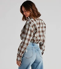 Cool And Classic Plaid Twist Top