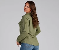 Beach Side Button-Front Linen Shirt