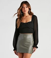 Talk About Breezy Chiffon Crop Top