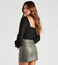 Talk About Breezy Chiffon Crop Top