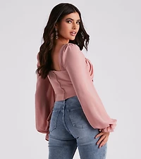 Talk About Breezy Chiffon Crop Top