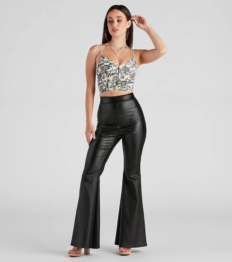 Vibe Paisley Corset Crop Top