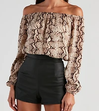 Charming Chic Snake Print Blouse