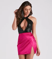 Midnight Shine Cutout Sequin Bodysuit