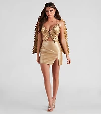 Whimsical Flair Feathered Top