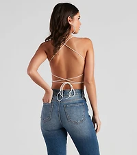 Mystical Glam Butterfly Glitter Crop Top