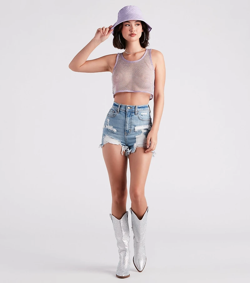 Fishing For Compliments Rhinestone Tank Top