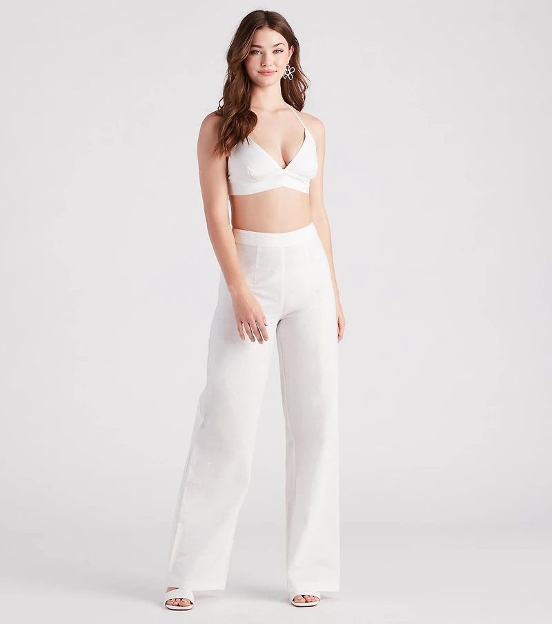 Meet The Hamptons Linen Crop Top