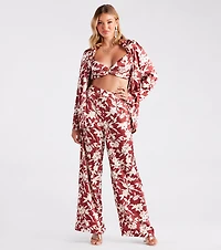 Major Muse Floral Satin Bra Top