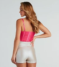 Femme Perfection Satin Lace Corset Top