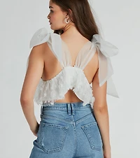 Beauty Blossoms Floral Bow Strap Babydoll Top