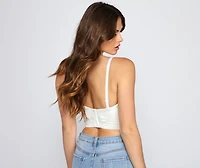 Pearl Embellished Cropped Bustier