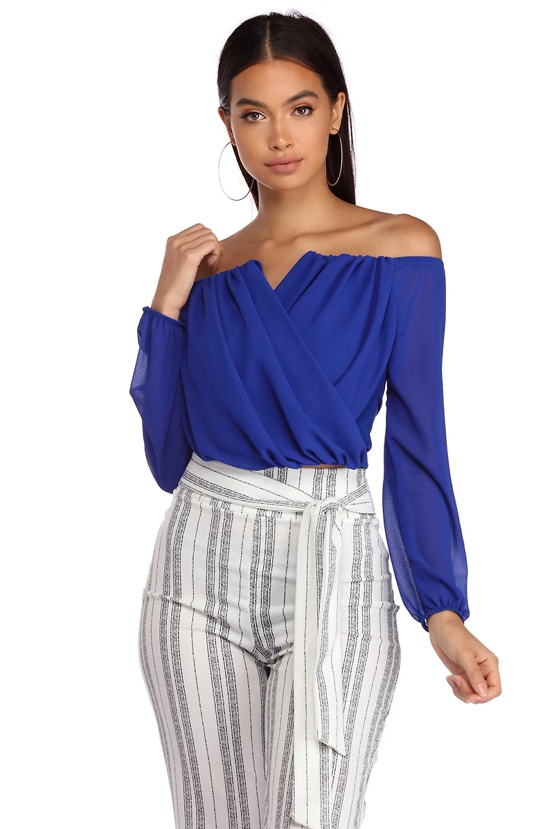 Sophisticated Chiffon Strapless Top
