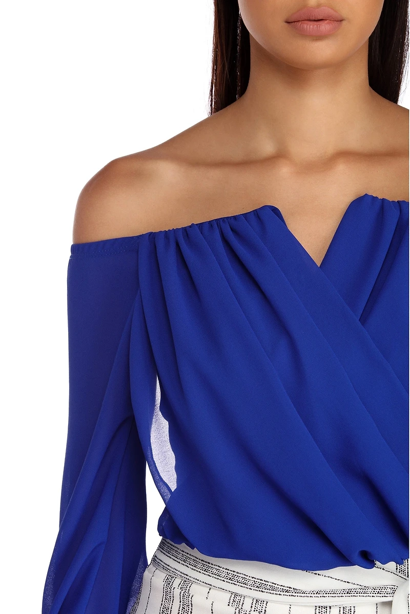 Sophisticated Chiffon Strapless Top