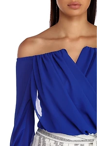 Sophisticated Chiffon Strapless Top