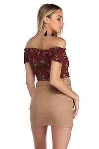 Smocked Away Crop Top