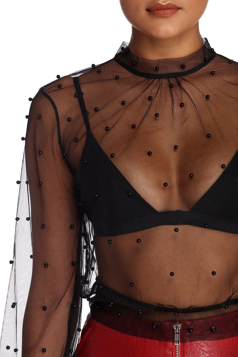 Need For Beads Mesh Top