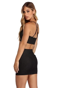 Zip Detail Pin Stripe Top