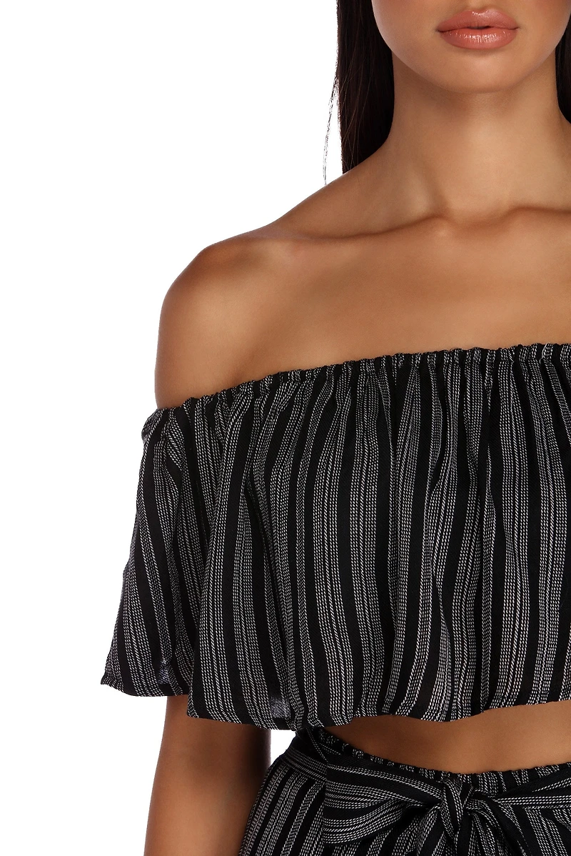 Confident Stripes Crop Top
