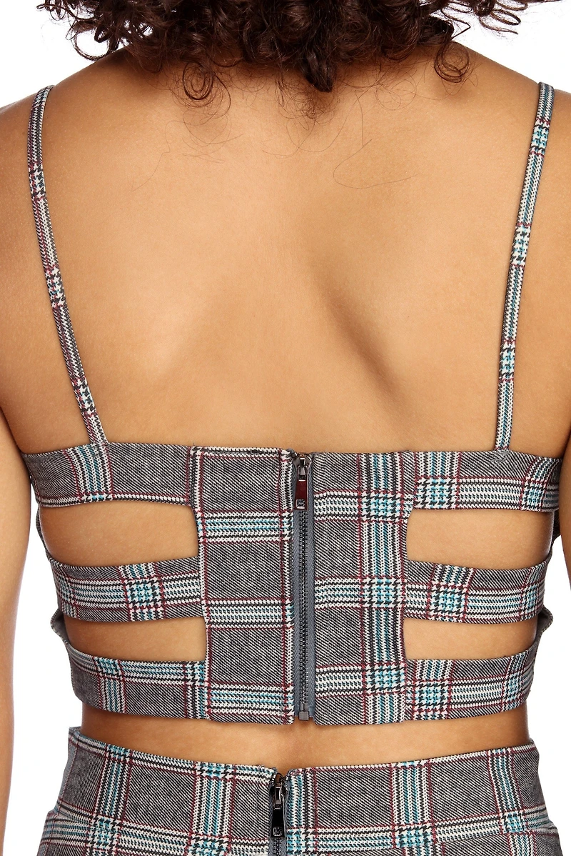 Chic Plaid Crop Top