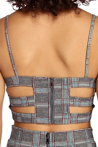Chic Plaid Crop Top