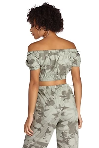 At Ease Camo Crop Top
