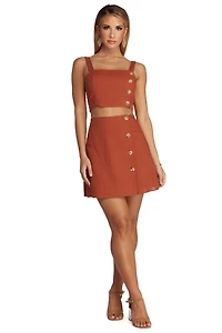 Remember Me Linen Crop Top